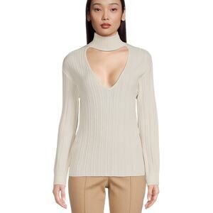 Naadam NWT Cashmere Blend Ribbed REVERSIBLE Turtleneck Sweater Ivory Size Medium